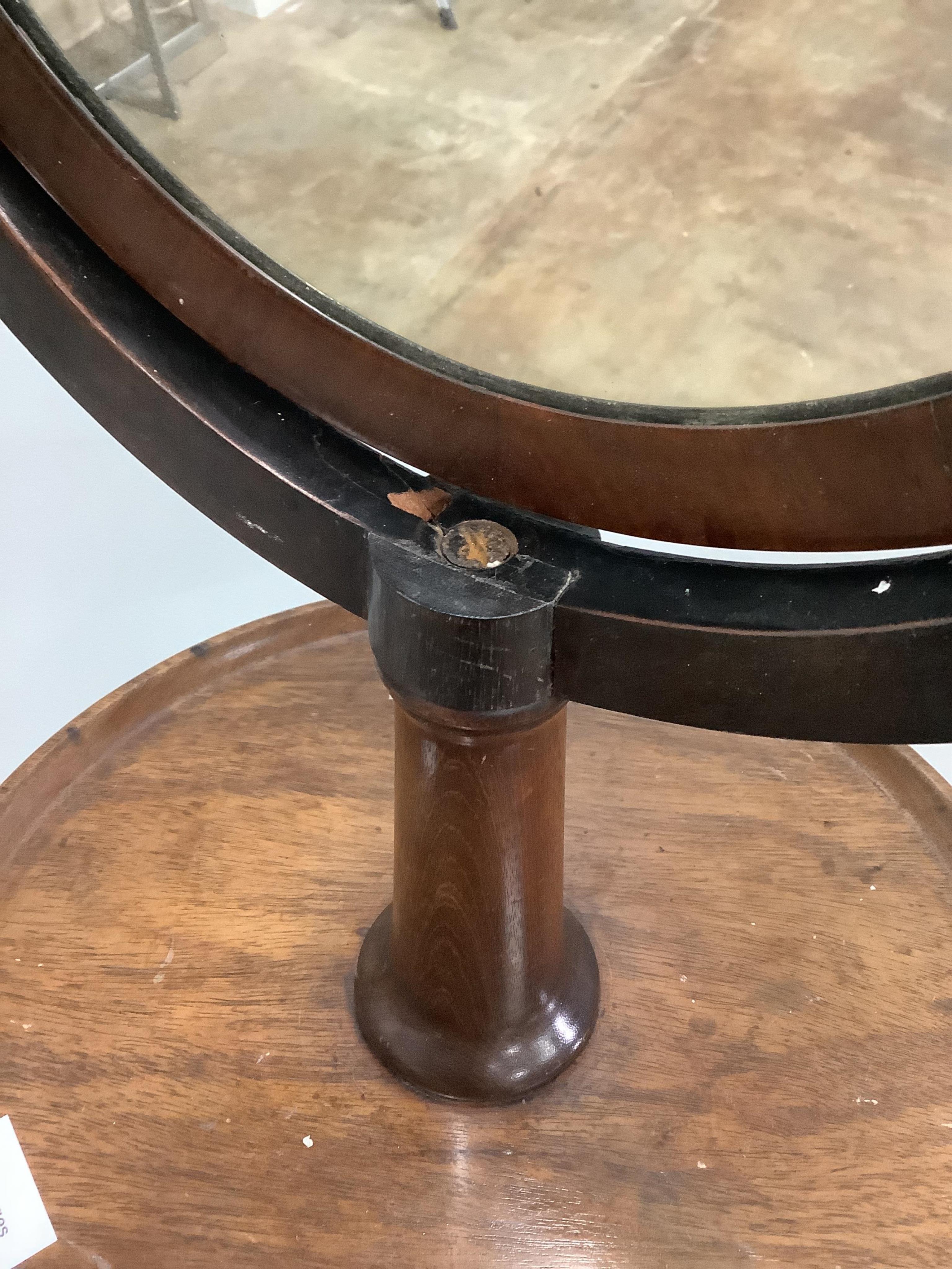 A Victorian mahogany shaving stand, height 154cm. Condition - fair